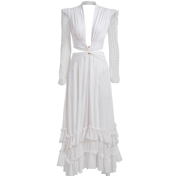 PATBO PLUNGE LACE SLEEVE MAXI DRESS - Picture 3 of 4